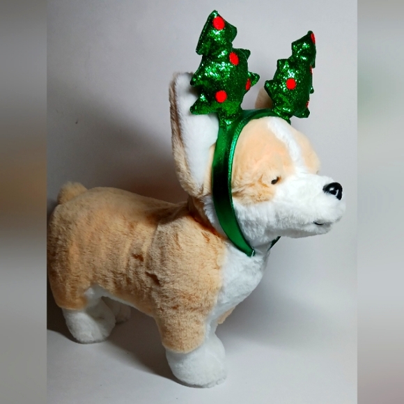 F.AO. Schwartz Sparklers wear & share Corgi w/removable tree headband plush  - Picture 1 of 6